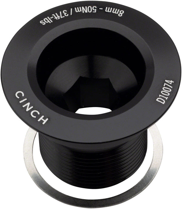 Tornillo de cigüeñal RaceFace CINCH con arandela - NDS M18 Negro brillante