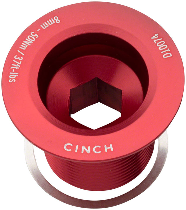 Tornillo de cigüeñal RaceFace CINCH con arandela - NDS M18 Rojo brillante