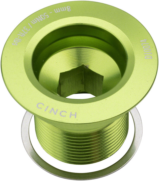 Tornillo de cigüeñal RaceFace CINCH con arandela - NDS M18 Verde brillante