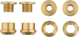 Juego de 1 perno para plato Wolf Tooth - Juego de 4 tornillos hexagonales dobles de 6 mm, dorados
