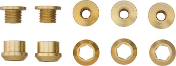 Juego de 1 perno para plato Wolf Tooth - Juego de 5 tornillos hexagonales dobles de 6 mm (dorados)