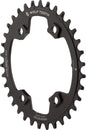 Plato elíptico Wolf Tooth 96 BCD - 34 dientes, 96 BCD asimétrico, 4 tornillos, tope de caída para bielas Shimano XT M8000 SLX M7000 (negro)