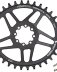 Plato elíptico de montaje directo Wolf Tooth - 32 dientes SRAM Direct Mount Drop-Stop B para bielas SRAM de 8 tornillos, desplazamiento de 3 mm, negro