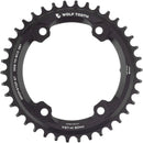 Plato Wolf Tooth Shimano 110 BCD asimétrico - 38 dientes, 110 BCD asimétrico, 4 tornillos, Drop-Stop ST para bielas Shimano GRX, color negro