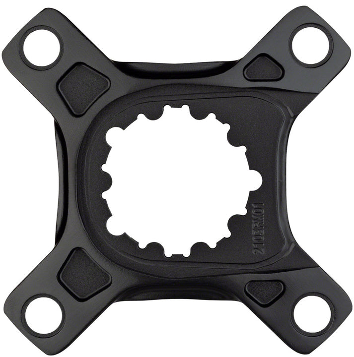 Araña de biela de montaje directo Promax - 104 BCD, 4 tornillos, SRAM, estilo de montaje de 3 tornillos. Para usar solo con bielas de carbono Promax CK-1, color negro.