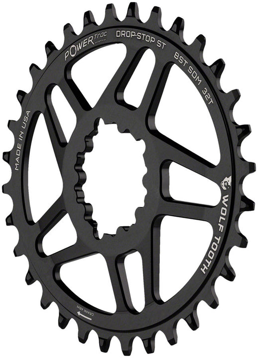 Plato de montaje directo Wolf Tooth - 32 dientes SRAM de montaje directo para SRAM Boost de 3 tornillos. Requiere cadena Hyperglide+ de 12 velocidades (negro).