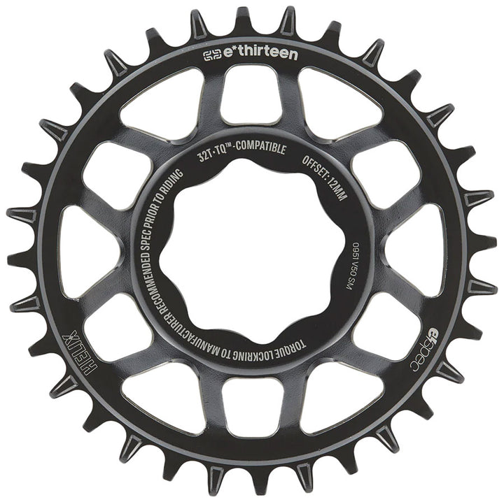 Plato e*thirteen Helix Core e*spec 32T TQ HPR50 Montaje directo Línea de cadena de 55 mm Desplazamiento de 12 mm Compatible con Shimano/Sram 11/12v Negro