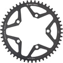 Plato Wolf Tooth 110 BCD Gravel CX Road - 50 dientes, 110 BCD, 5 tornillos, tope de caída ST para cadenas Shimano HG+ KMC de 12 velocidades, negro