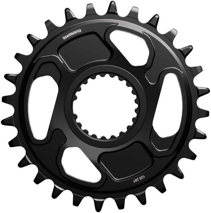 Plato Shimano Deore XT SM-CRM86 de 1x montaje directo - 28 dientes, montaje directo Shimano para cadena HG+ de 12 velocidades, compatible con bielas FC-M8200, color negro