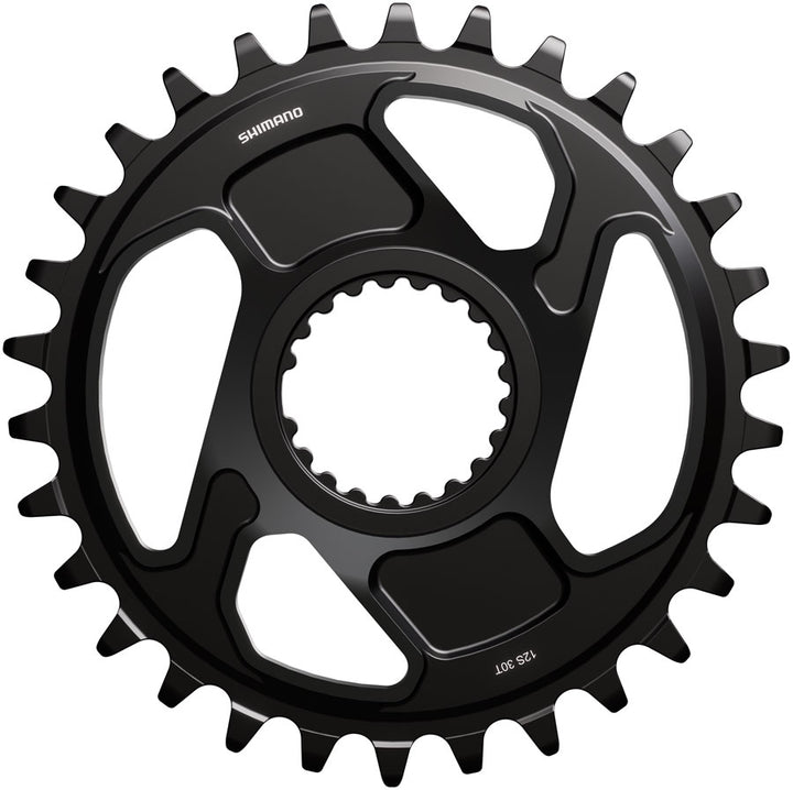 Plato Shimano Deore XT SM-CRM86 de 1x montaje directo - 30 dientes, montaje directo Shimano para cadena HG+ de 12 velocidades, compatible con bielas FC-M8200, color negro