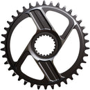 Plato Shimano XTR SM-CRM96 de 1x montaje directo - 38 dientes, montaje directo Shimano para cadena HG+ de 12 velocidades, compatible con bielas M9200 y M9220, color gris oscuro