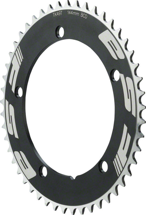 Plato de pista profesional Full Speed ​​Ahead de 49 dientes y 144 mm, 1/2" x 1/8", color negro