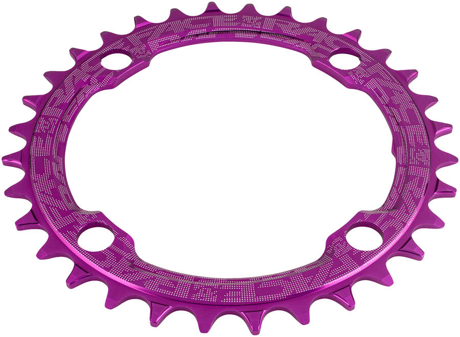 RaceFace 1x Plato estrecho y ancho - 32 dientes, 104 BCD, 10-12 velocidades, aluminio 7075, morado