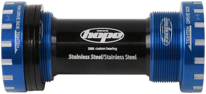 Hope BSA - Eje de pedalier roscado (68/73 mm, eje de 24 mm, acero inoxidable, azul)