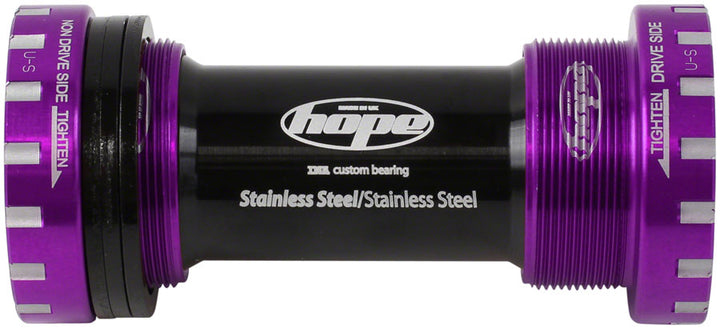 Hope BSA - Eje de pedalier roscado (68/73 mm, 24 mm, acero inoxidable, morado)
