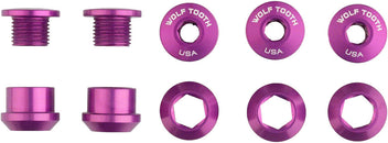 Juego de 1 perno para plato Wolf Tooth - Juego de 5 tornillos hexagonales dobles de 6 mm (morado ultravioleta)