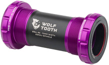 Eje de pedalier Wolf Tooth - Inglés BSA 68/73 mm para eje de 30 mm, color morado ultravioleta