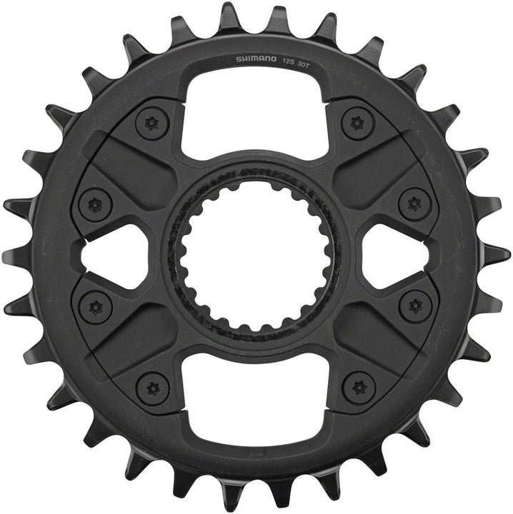 Plato Shimano Deore FC-M6100-1 de montaje directo - 30 dientes, 12 velocidades, negro