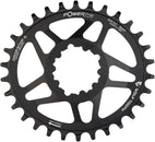 Plato elíptico de montaje directo Wolf Tooth - 30 dientes, SRAM Direct Mount Drop-Stop B para bielas SRAM BB30 de eje corto, desplazamiento de 0 mm, color negro