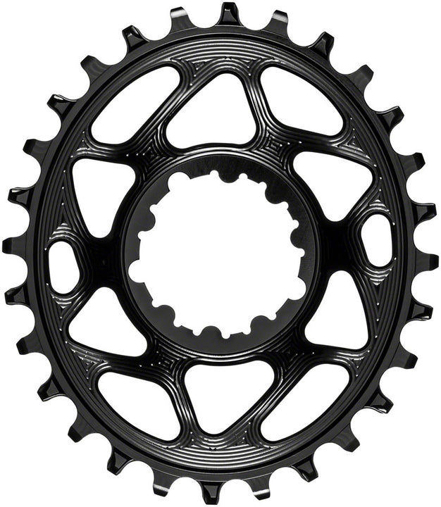 absoluteBLACK Oval Narrow-Wide Direct Mount Chainring - 28t SRAM 3-Bolt Direct Mount 3mm Offset - Black