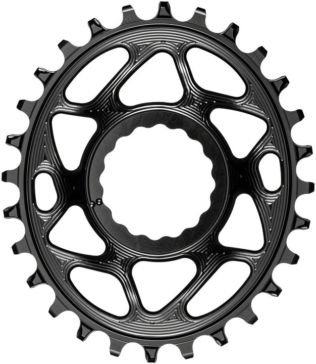 absoluteBLACK Oval Narrow-Wide Direct Mount Chainring - 28t CINCH Direct Mount 6mm Offset - Black