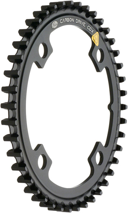 Anillo de transmisión por correa delantera Gates Carbon Drive CDX CenterTrack - 42 dientes, 4 pernos, 104 mm BCD, negro