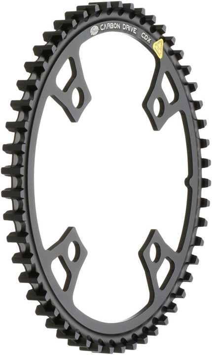 Anillo de transmisión por correa delantera Gates Carbon Drive CDX CenterTrack - 55 dientes, 4 pernos, 104 mm BCD, negro