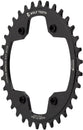 Plato Wolf Tooth 96 BCD - 34 dientes, 96 BCD asimétrico, 4 tornillos. Para bielas Shimano. Cadena Hyperglide+ de 12 velocidades, color negro.