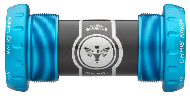 Chris King ThreadFit 24 Bottom Bracket Fit Kit 4 - English For Shimano Hollowtech II Matte Turquoise