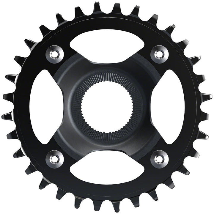 Plato Shimano STEPS CR-EM800 - 32 dientes sin protector de cadena, línea de cadena de 55 mm, negro
