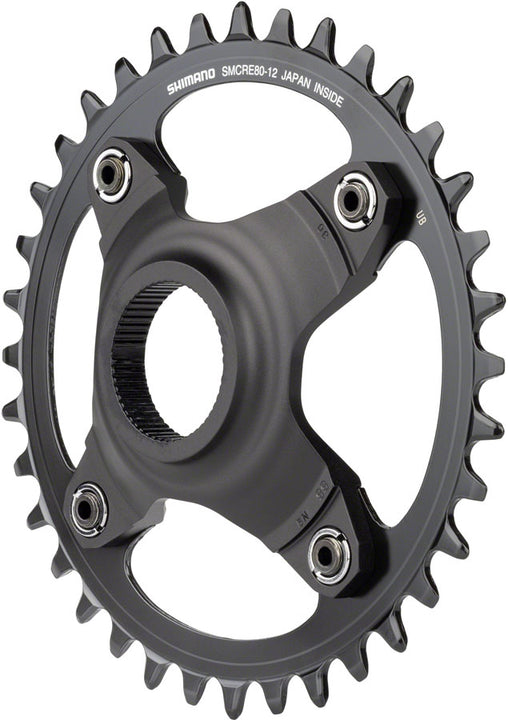 Plato Shimano STEPS SM-CRE80-12-B - 36 dientes sin protector de cadena, línea de cadena de 55 mm, negro