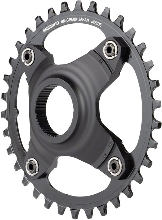 Plato Shimano STEPS SM-CRE80-B - 34 dientes sin protector de cadena, línea de cadena de 55 mm, negro