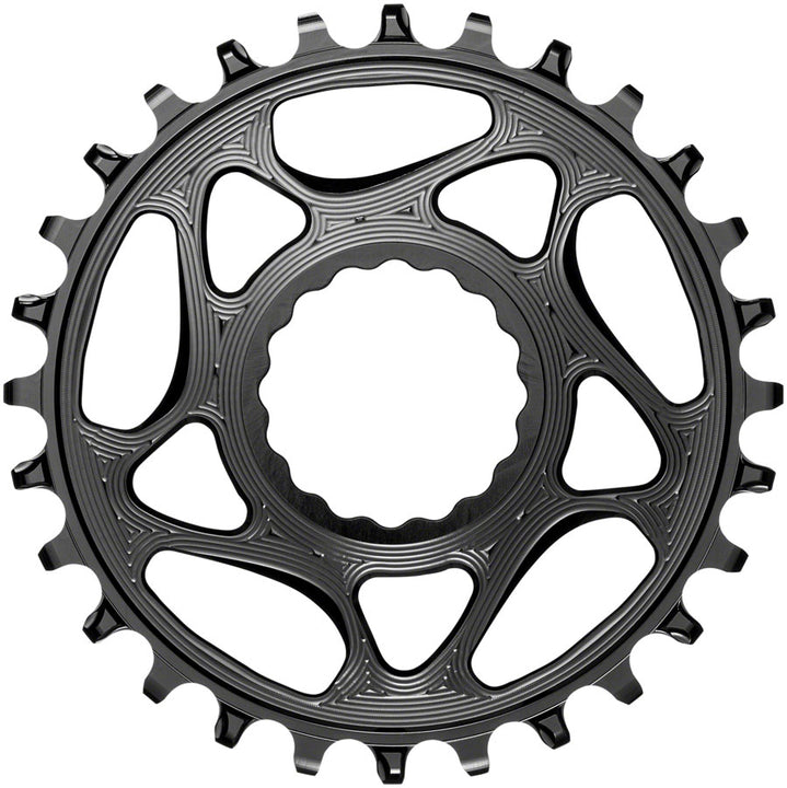 absoluteBLACK Round Narrow-Wide Direct Mount Chainring - 28t CINCH Direct Mount 3mm Offset - Black