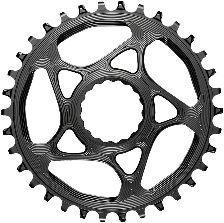 absoluteBLACK Round Narrow-Wide Direct Mount Chainring - 34t CINCH Direct Mount 3mm Offset - Black