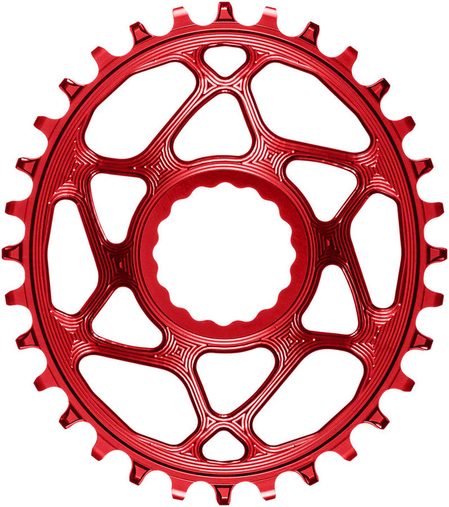 absoluteBLACK Oval Narrow-Wide Direct Mount Chainring - 32t CINCH Direct Mount 3mm Offset Red