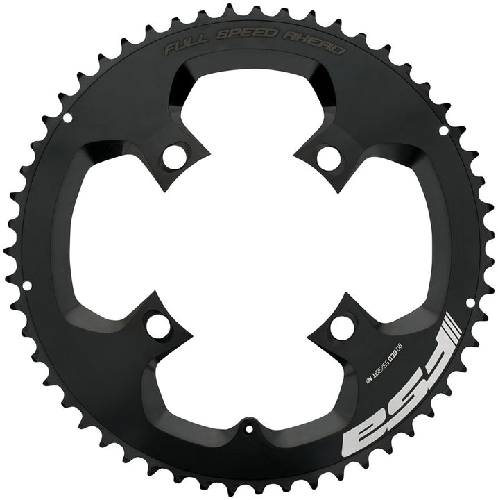 Plato FSA SL-K Super Road, 1x 50 dientes, 110BCD, patrón de pernos asimétrico, interfaz de 4 pernos, negro