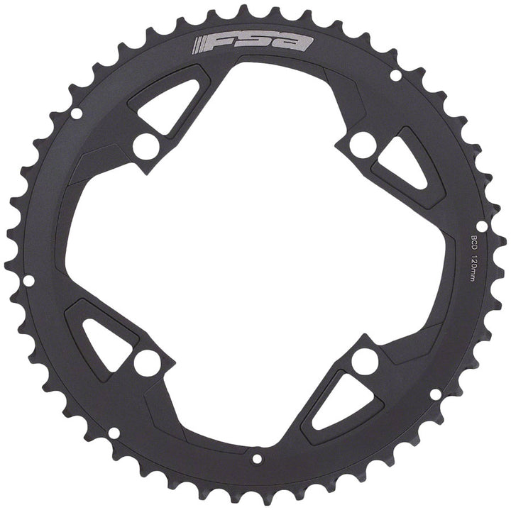 Full Speed Ahead Gossamer Pro ABS Road Chainring - 48t Outer Ring 120mm BCD 4-Bolt Aluminum N11 BLK