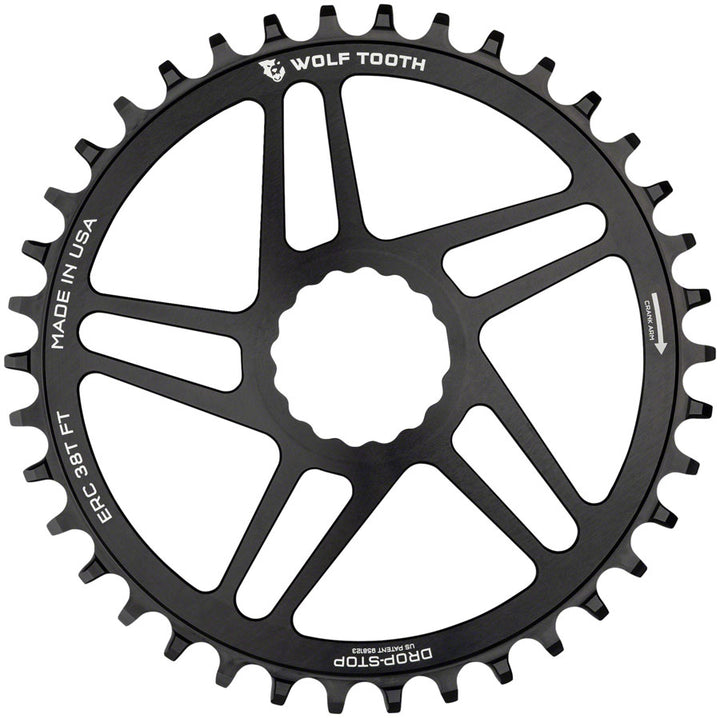 Plato de montaje directo Wolf Tooth - 44 dientes RaceFace/Easton CINCH, montaje directo Drop-Stop, 10/11/12 velocidades, compatible con Eagle Flattop, negro