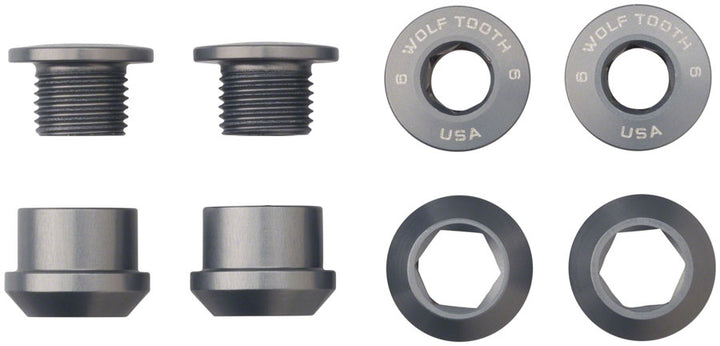 Juego de 1 perno para plato Wolf Tooth - Juego de 4 tornillos hexagonales dobles de 6 mm, color bronce