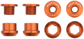Juego de 1 perno para plato Wolf Tooth - Juego de 4 tornillos hexagonales dobles de 6 mm, color naranja