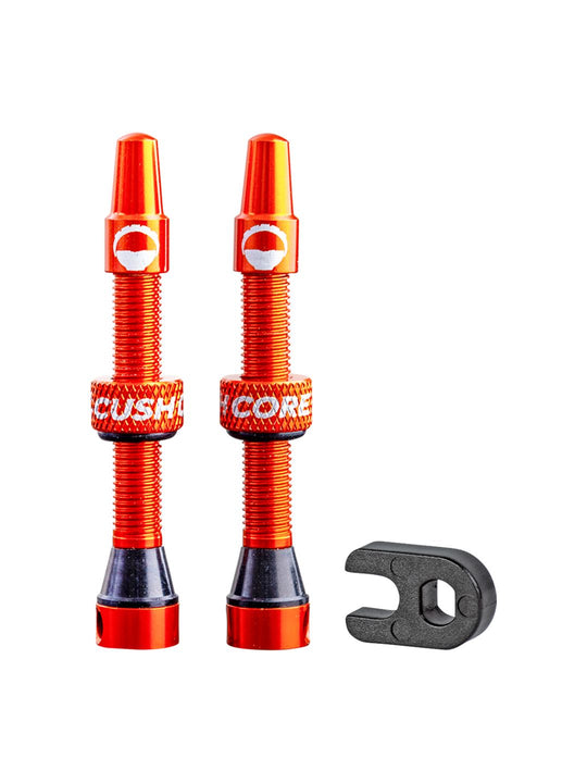 Juego de válvulas Presta sin cámara CushCore - 44 mm, color naranja