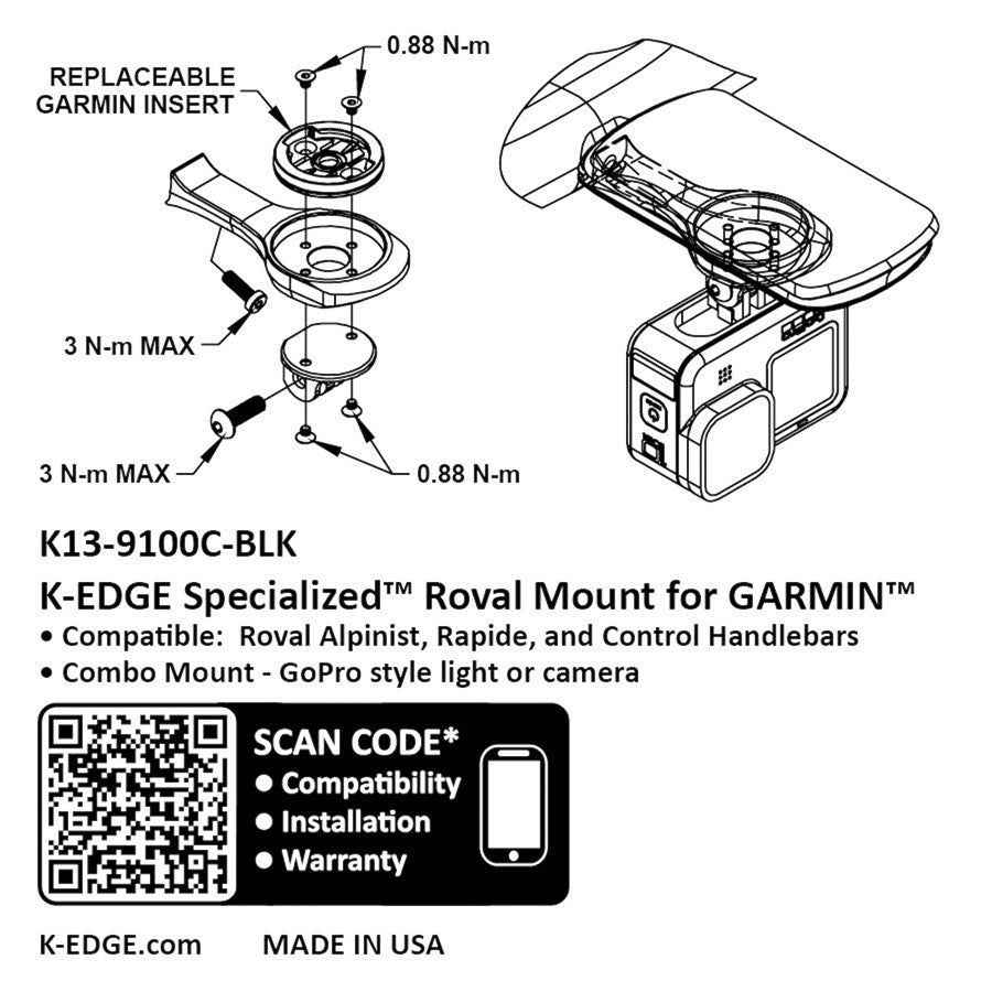 K-EDGE Garmin Specialized Roval Combo Mount - Thumbnail 4