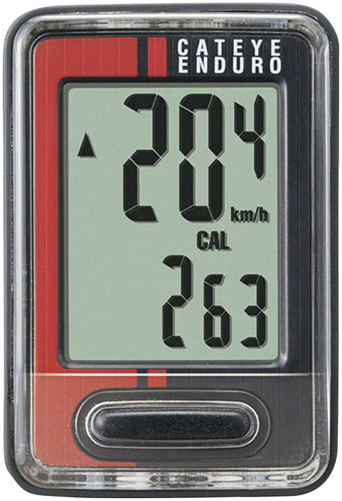 Ciclocomputador con cable Cateye Enduro - Negro/Rojo
