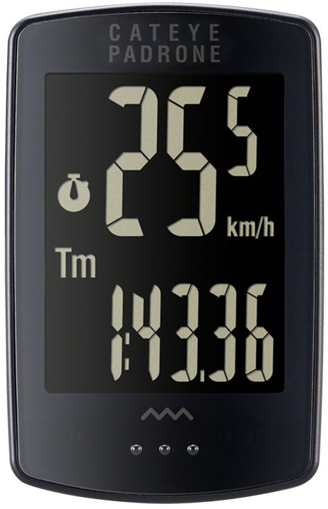 Ciclocomputador CatEye Padrone Stealth WL - Inalámbrico Negro