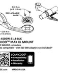 K-EDGE Wahoo Max XL Mount - 31.8 Black