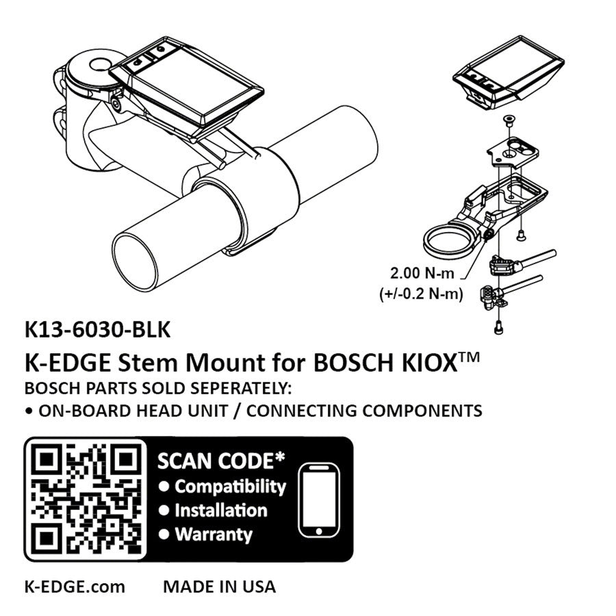K-EDGE Bosch Kiox Adjustable Stem Mount - Thumbnail 4