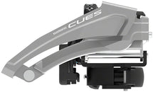 Desviador delantero Shimano CUES FD-U4010-L - 9 velocidades, doble top-swing, montaje de abrazadera baja, 46 dientes máx., negro/plata