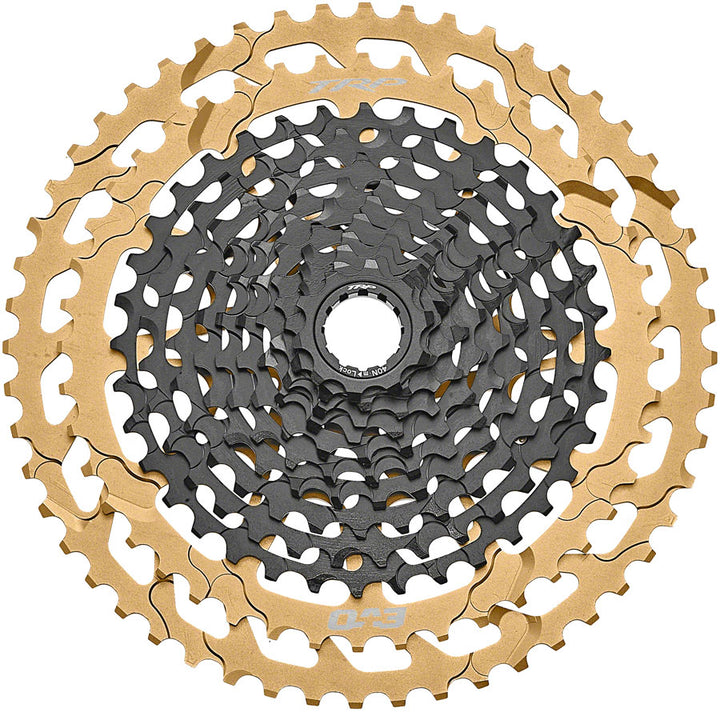 TRP CS-M9050-12 EVO Cassette - 12-Speed 10-52t MicroSpline Compatible - Black/Gold