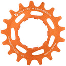 Piñón de aluminio Wolf Tooth de una sola velocidad - Compatible con cadenas de 3/32" (17 dientes), color naranja