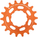 Piñón de aluminio Wolf Tooth de una sola velocidad - Compatible con cadenas de 3/32" de 18 dientes, color naranja